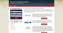 Desktop Screenshot of mastersinspecialeducation.org